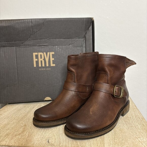 FRYE “Veronica Bootie” Women’s Oiled Leather Waterproof Boot (Brown) Size 6 - Picture 1 of 9
